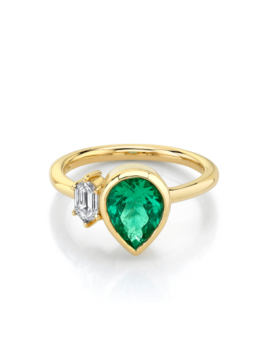 Emerald & White Diamond Toi et Moi Ring sélection de produits