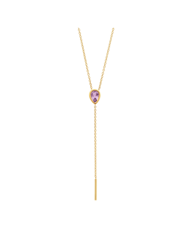 Amethyst Lariat Necklace pas cher