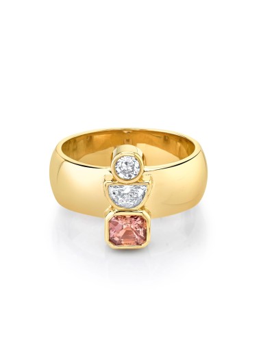 Peach Sapphire Relic Ring Paris Déstockage Promo