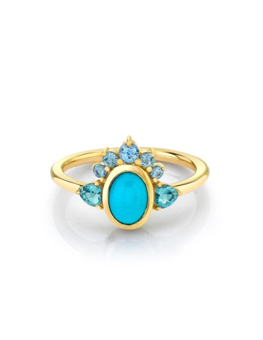 Turquoise Aquamarine Headdress Ring chez Cornerstreet bien 