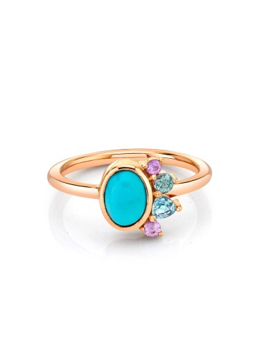 Turquoise & Aquamarine Spray Ring Livraison rapide