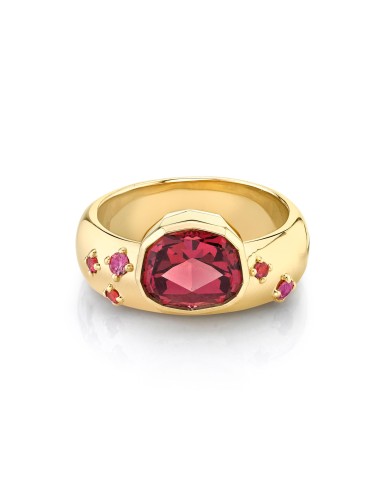 Red Spinel Bezel Ring & Sapphire Band s'inspire de l'anatomie humaine