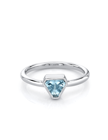 Aquamarine Bezel Trillion Ring destockage