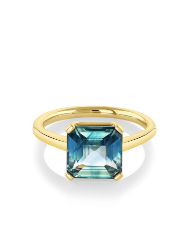 3.97ct Teal Sapphire Asscher Solitaire est présent 