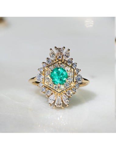 Emerald Stella Art Deco Ring Découvrez la collection