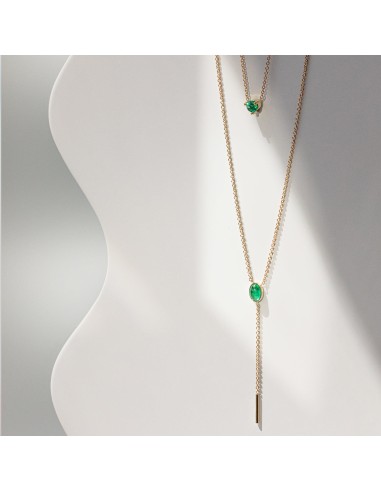 Emerald Oval Lariat Necklace des créatures d'habitude