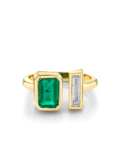 Emerald & White Diamond Toi et Moi shop