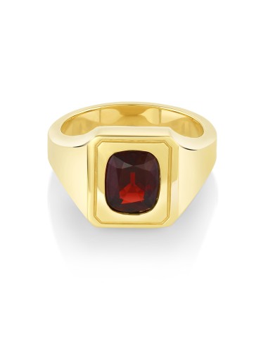 Red Spinel Men's Signet Ring Dans la société mordern