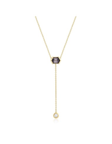 0.80ct Tourmaline & Old Mine White Diamond Lariat votre