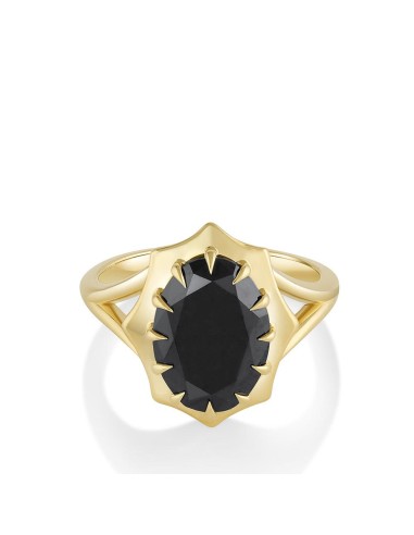 3.96ct Black Diamond French Mirror Ring du meilleur 