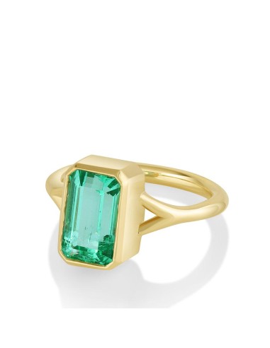 2.67ct Emerald Bezel Ring la livraison gratuite