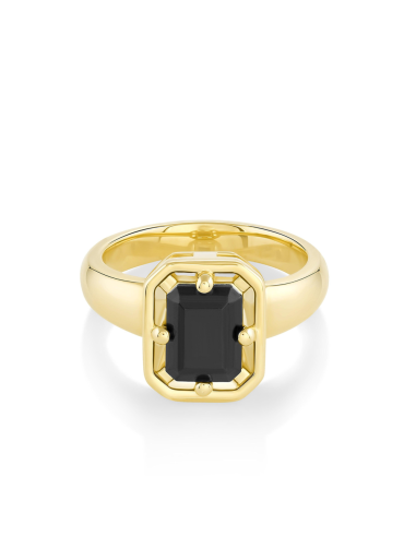 Black Onyx Georgia Ring le des métaux précieux