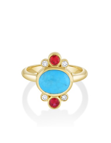 1.91ct Turquoise & Ruby Relic Ring online