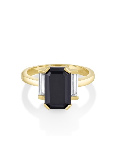 4.50ct Black Diamond Three Stone Ring shop