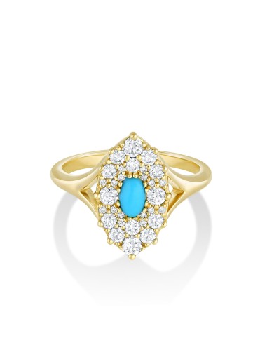 .21ct Turquoise & White Diamond Navette Ring ouvre sa boutique