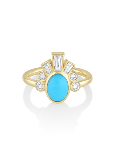 .98ct Turquoise & White Diamond Ballerina Headdress Ring en ligne