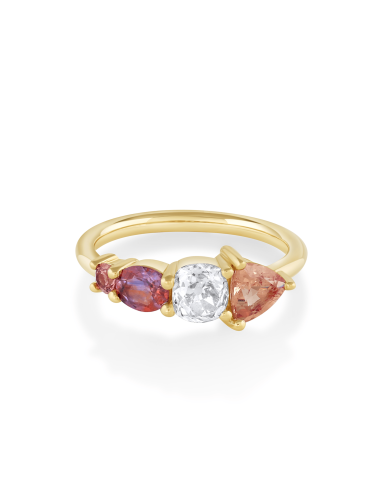 Umba Sapphire & Old Mine Cut Diamond Linear Ring vous aussi creer 