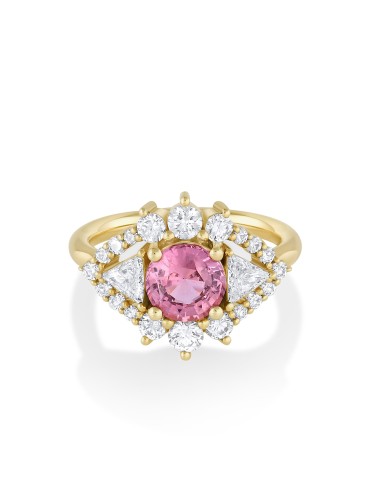 1.49ct Pink Sapphire Art Deco Ring une grave pollution 