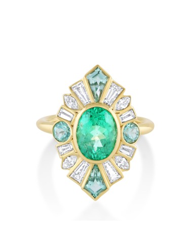 2.09ct Emerald & Beryl Ballerina Ring offre 