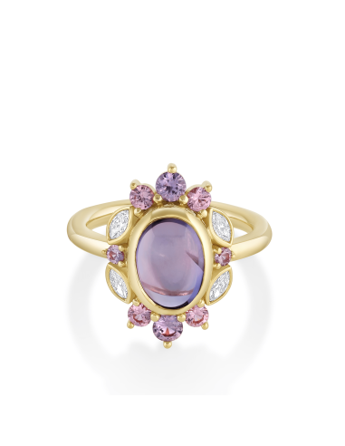 3.55ct Lavender Cabochon Sapphire Ballerina Ring chez Cornerstreet bien 