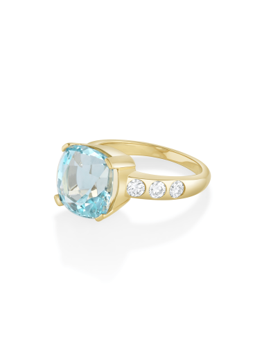 4.87ct Aquamarine Cushion Verona Engagement Ring soldes