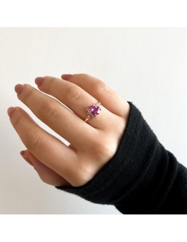 1.46ct Pink Burmese Sapphire Cluster Ring en linge