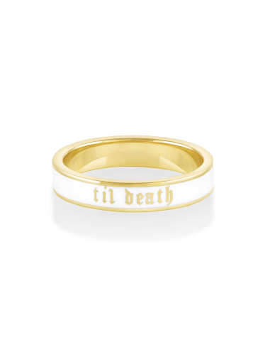 Til Death White Enamel Band - 4mm plus qu'un jeu 