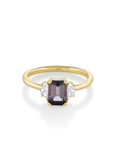 1.02ct Tourmaline & Half Moon Diamond Three Stone Ring du meilleur 