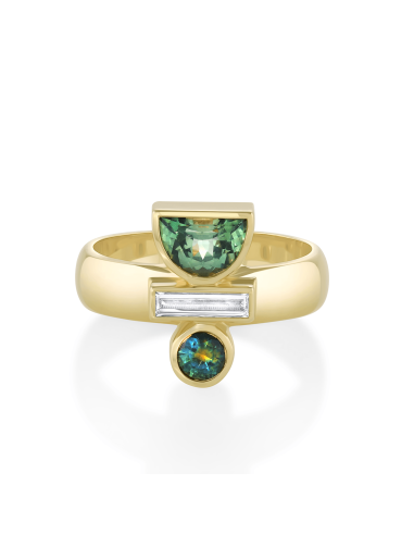 Montana Sapphire Half Moon Relic Ring Le MVP de beaucoup