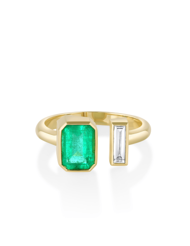 1.57ct Emerald and Diamond Toi et Moi Ring votre restaurant rapide dans 