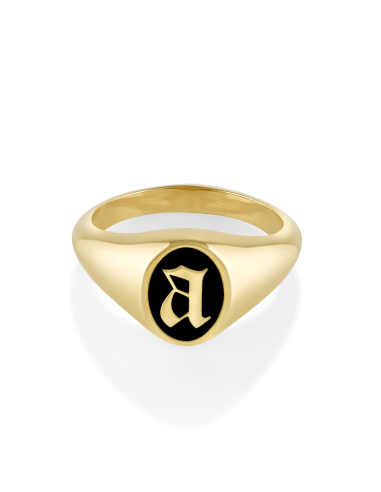 Initial Enamel Signet Ring pas cheres