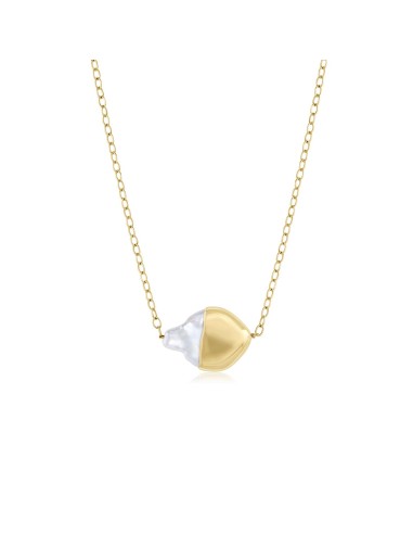 Single Gold-Dipped Pearl Choker solde