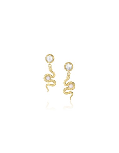 White Diamond Serpent Swing Earrings commande en ligne