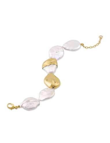 Gold-Dipped Baroque Pearl Bracelet Livraison rapide