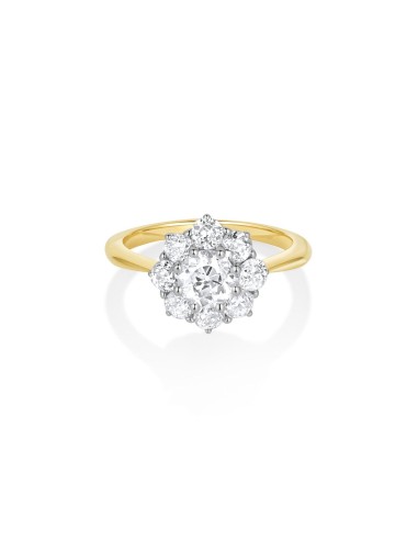 .77ct White Diamond Two-Tone Petal Ring commande en ligne