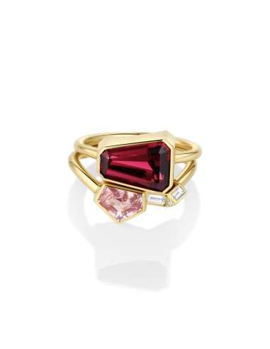 3.97ct Rhodolite and Sapphire Set Par le système avancé 