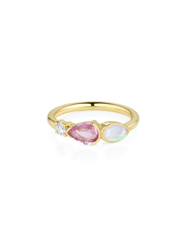 0.55ct Sapphire Rose Cut and Opal Linear Band votre