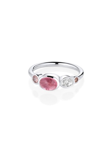 1.12ct Oval Tourmaline and Sapphire Linear Ring l'achat 