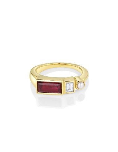 2.42ct Ruby Baguette and Diamond Linear Band offre 