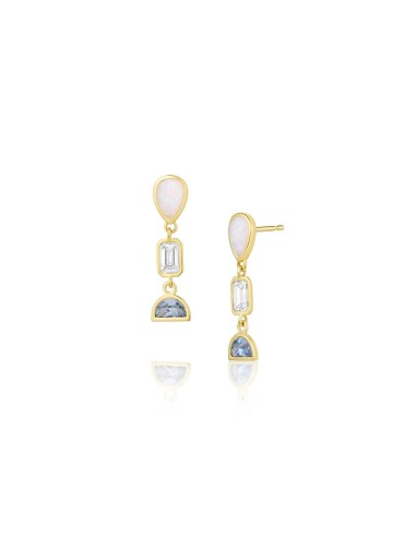 0.53tcw Opal Bezel Set Dangle Earrings pas cher chine