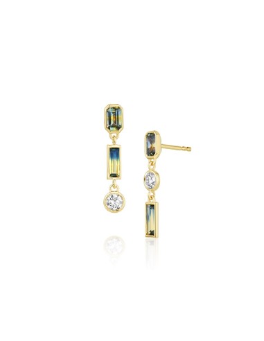 1.34tcw Sapphire and Diamond Bezel Set Dangle Earrings france