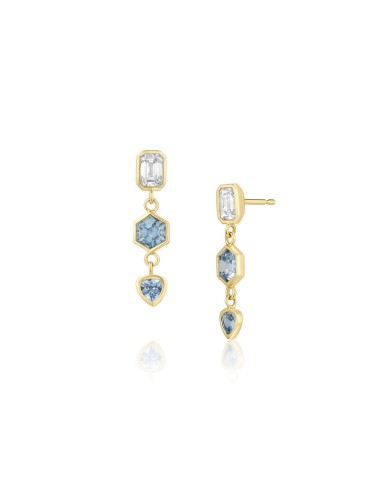 1.08tcw Sapphire and Diamond Bezel Set Dangle Earrings Découvrez la collection