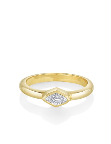 .34ct East/West Diamond Bezel Octagon Ring Véritable concentré