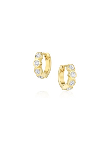 White Diamond Abstract Bezel Huggie Earrings l'évolution des habitudes 