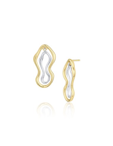 Two Tone Sculptural Freeform Earrings l'achat 