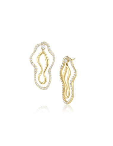 Large White Diamond Sculptural Freeform Earrings vous aussi creer 