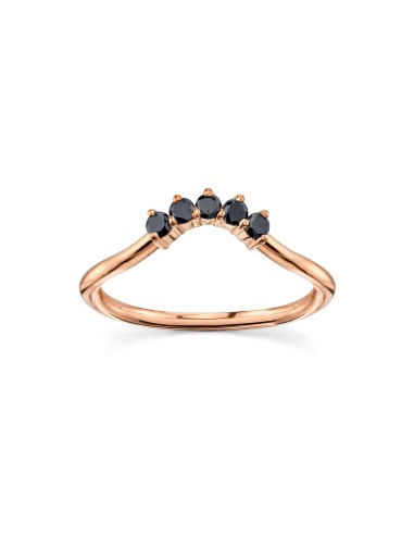 Black Diamond Crown Ring brillant des détails fins