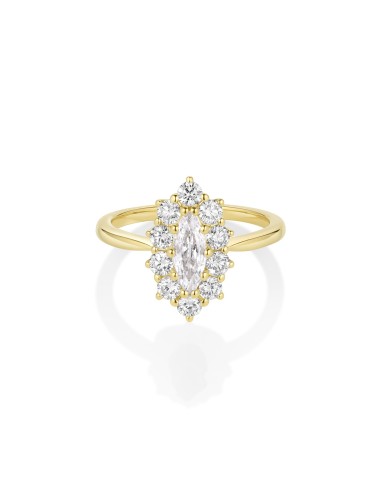 0.40ct Diamond Moval Petals Ring les muscles