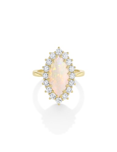 1.99ct Opal and Diamond Marquise Petal Ring Faites des économies