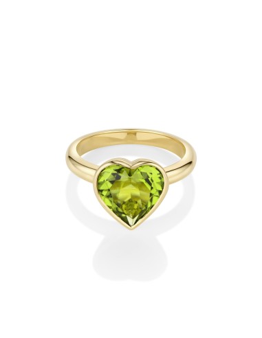 3.44ct Peridot Bezel Heart Ring 2 - 3 jours ouvrés.